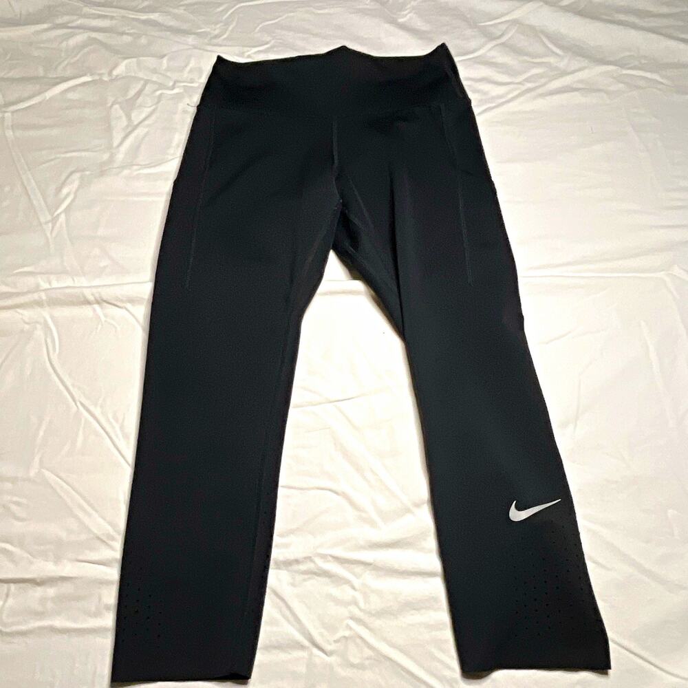 Nike Dri-FIT Women's Black High Rise Ankle Leggings Pockets Size Small(0031)